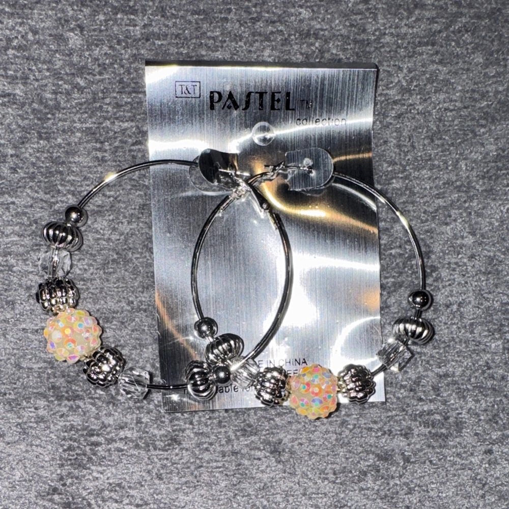Pastel- Nwt Silver And Multi Color Hoop Earrings